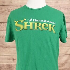 DreamWorks Shrek Shirt Mens XL Green Logo Graphic Tee T-Shirt Delta Soft
